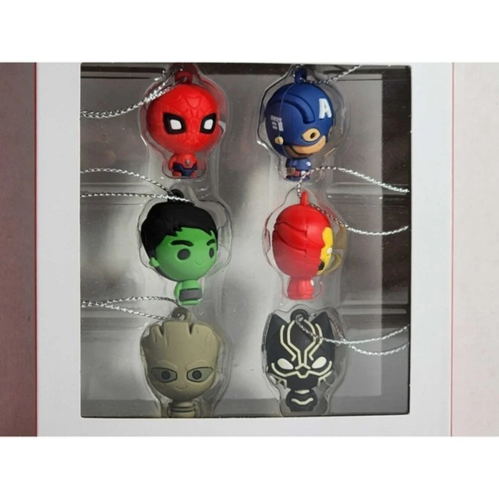 Marvel Mini Super Hero Christmas Xmas Ornaments Hallmark‎ Spiderman Set of 6 NEW